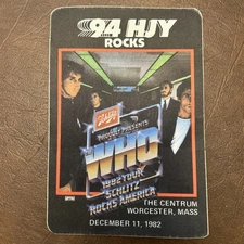 THE WHO Backstage Pass - Sticker The Centrum Worcester Original - UNUSED