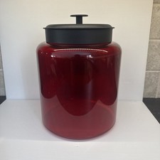 Anchor Hocking XL Red Glass Montana Jar w/ Me...