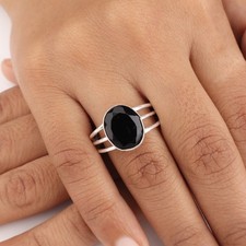 Black Onyx Gemstone Silver Ring 925 Sterling Silver Handcrafted Mother Jewelry