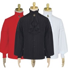 Men Women Medieval Steam Punk Costume Performance Cosplay Retro Vampire Shirt