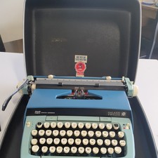 VTG 1973 Smith Corona Galaxie 12 Typewriter Xll Blue Two Tone With Case EUC thumbnail