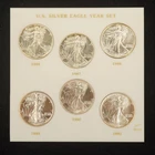 1986-1991 Set of Six American Silver Eagles in Capital Holder  - Free Ship USA
