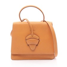 LOEWE Barcelona Handbag Leather Orange 2-Way with Shoulder Strap #RC3947