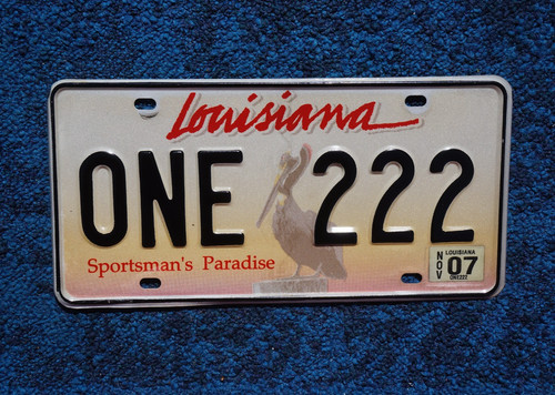 2007 Louisiana Pelican License Plate # ONE 222