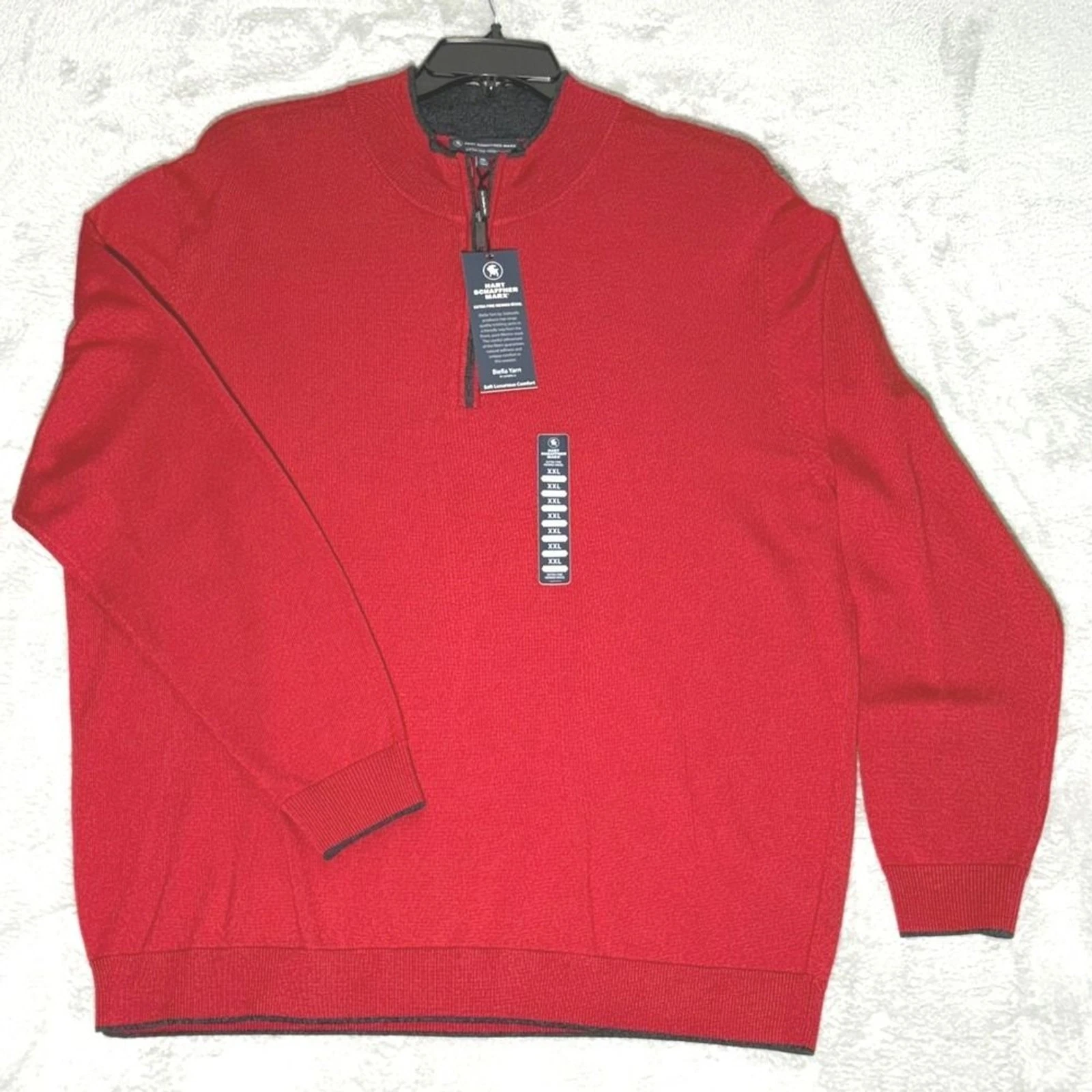 Hart‎ Schaffner Marx Sweater Mens XXL Red 100% Extra Fine Merino Wool 1/4 Zip
Opens in a new window 