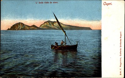 Capri Italy ~ L'isola vista da mare ~ UDB postcard c1905