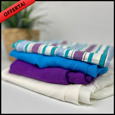 scampoli tessuti e stoffe per abbigliamento patchwork resti ecologici viola