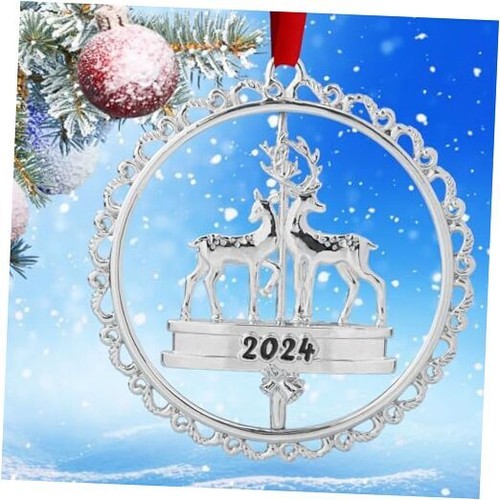 Christmas Ornament 2024 Decoration for Christmas Tree Hanging Metal Christmas