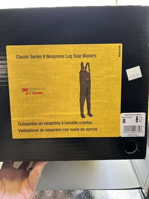 Mens Cabela's Classic Series II Neoprene Lug Sole Waders Thinsulate Size  NIB