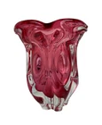 Murano Sommerso Cranberry Pink Art Glass Vase Vintage Beautiful Home Decor