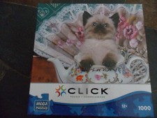Teacup Kitten Tea/Fan/Lace 1000 Pc.Puzzle 100 Complete
