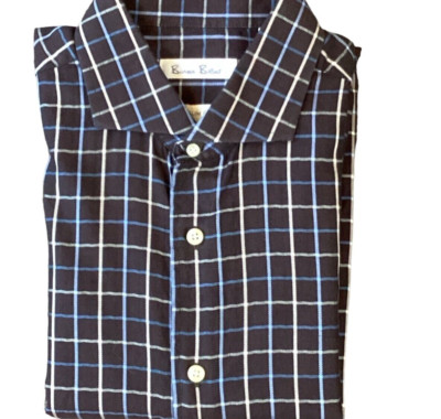 Burma Bibas Button Down Cotton Shirt Mens Slim Fit 17/34-35 #302A