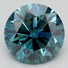 Lab Grown / Created IGI Certified Round 2.13ct VS1 Diamond Fancy Greenish Blue