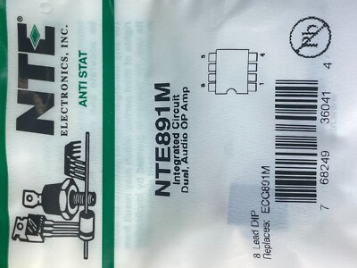 NTE Electronics NTE891M INTEGRATED CIRCUIT DUAL AUDIO OPERATIONAL AMPLIFIER 8 LE