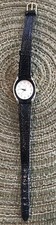 Womens Geneva Quartz Model Watch Crystal Accent WHITE LEATHER BAND New battery