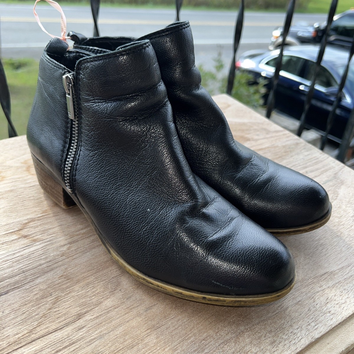 Lucky Brand Booties Basel Leather Side Zip Ankle Boots Black Women’s Size 