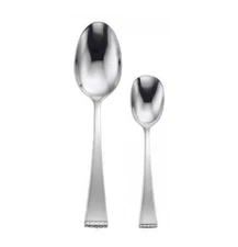 Oneida Classic Pearl Serving Spoon and Sugar Spoon 18/10 Stainless