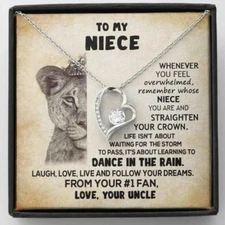 To My Niece / Forever Love Necklace with Message Card