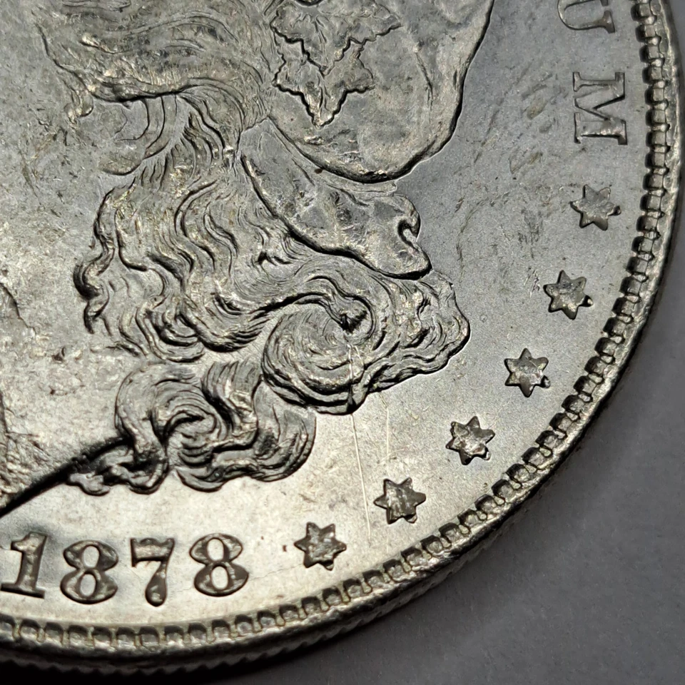 1878 8TF Morgan Silver Dollar OBV. Scratch VAM 21 MS BU Unc Proof Like PL Rev. - Image 3 of 4
