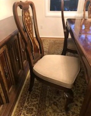 AMERICAN FURNITURE Co. Tuscan Style Antique Chair Set Of 6 Solid Wood Upholstery