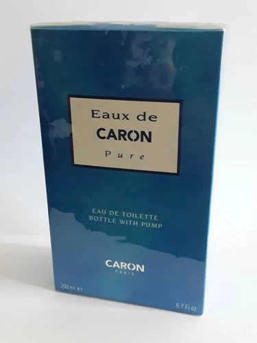 VINTAGE Eaux de CARON Pure 200ML EDT Bottle with Pump SEALED BOX GENUINE RARE - Picture 2 of 2