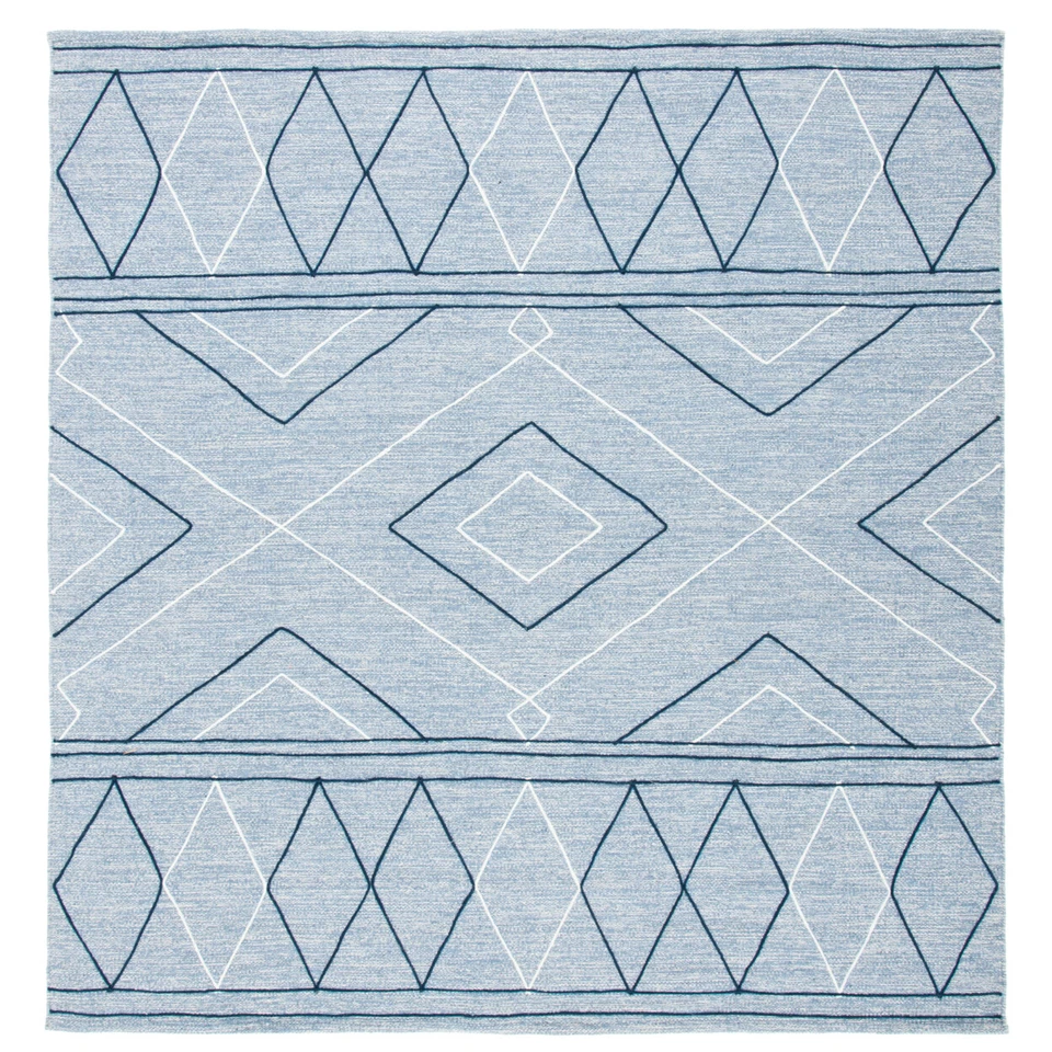 Tapete listrado SAFAVIEH Kilim STK510M azul claro/marfim - Imagem 4 de 4