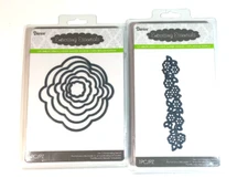 Lot of 2 Darice Embossing Essentials Nesting Bumpy Circles&Floral Border Stencil