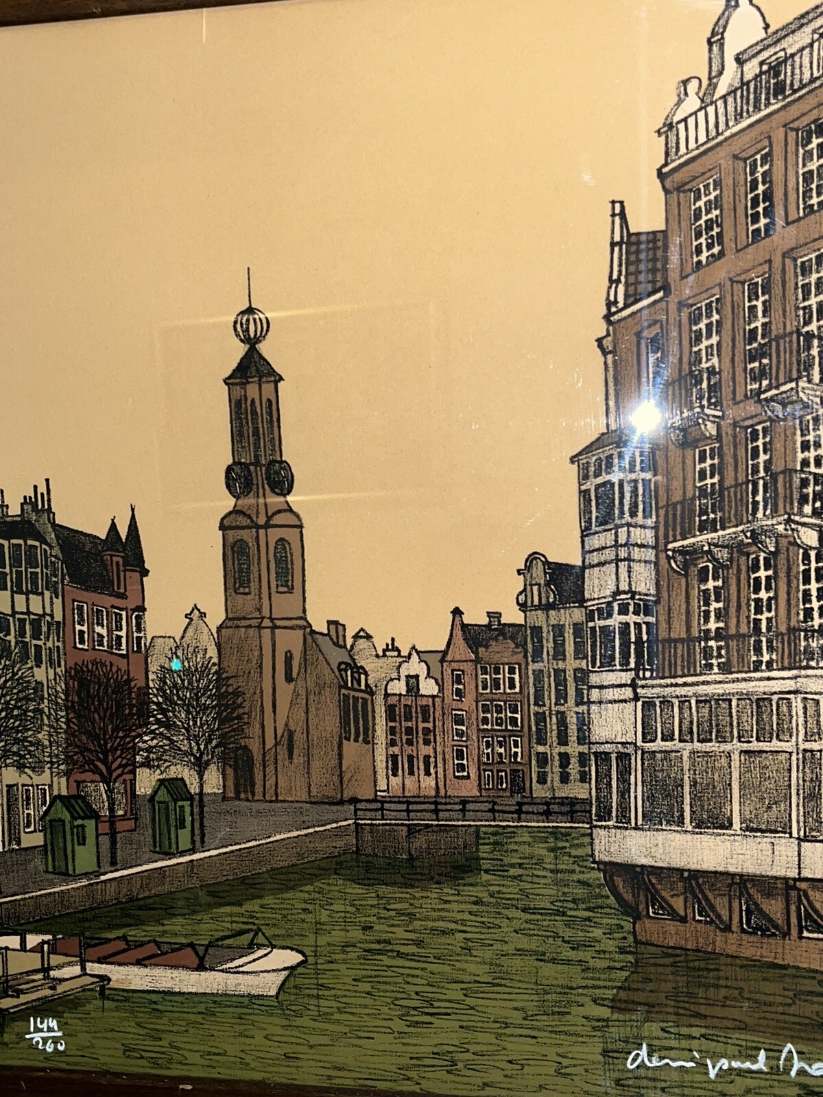 Rare! French Artis Denis Paul Noyer “Amsterdam” Lithograph, Signed And Numbered.