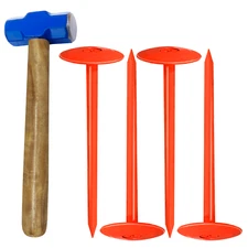 FEBTECH-Septic Tank Marker for Property line Markers-2.7"x10" Pack of 4+1 Hammer