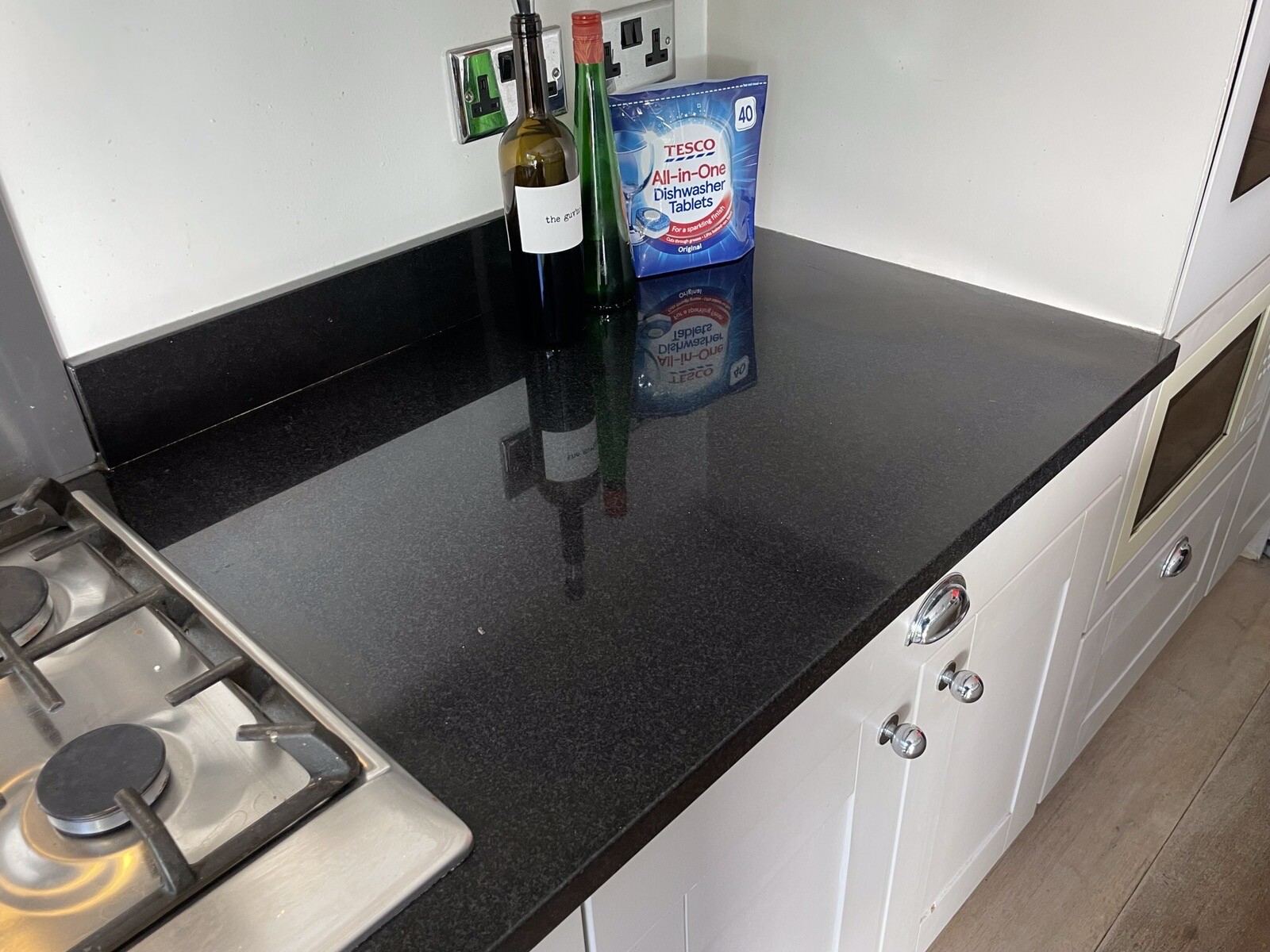 Black Granite Worktop 261cm L x 62cm D With Hob Cut Out eBay