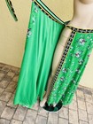 FULL LENGTH WRAP SKIRT / 7TH AVENUE/ KELLY GREEN  W FLORAL  TRIM /LINED / SIZE S — photo 7