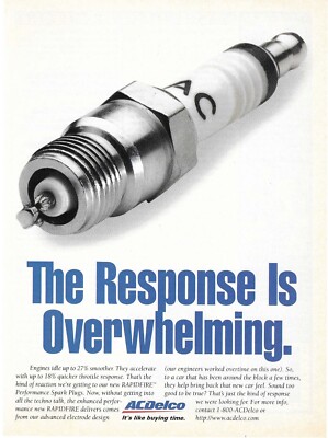 Original 1997 ACDelco RAPIDFIRE Spark Plug Print Ad ~ Overwhelming Response