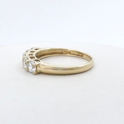 14k Gold 5 Stone Wedding Band Anniversary Ring Setting sz7 - Picture 3 of 7