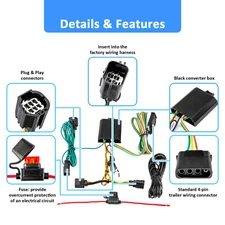 For 11-20 Dodge Grand Caravan 4-Pin Trailer Hitch Wire Harness Wiring Connector