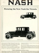 1923 Original New NASH Six VICTORIA Big Page Ad. Kenosha, Wisconsin