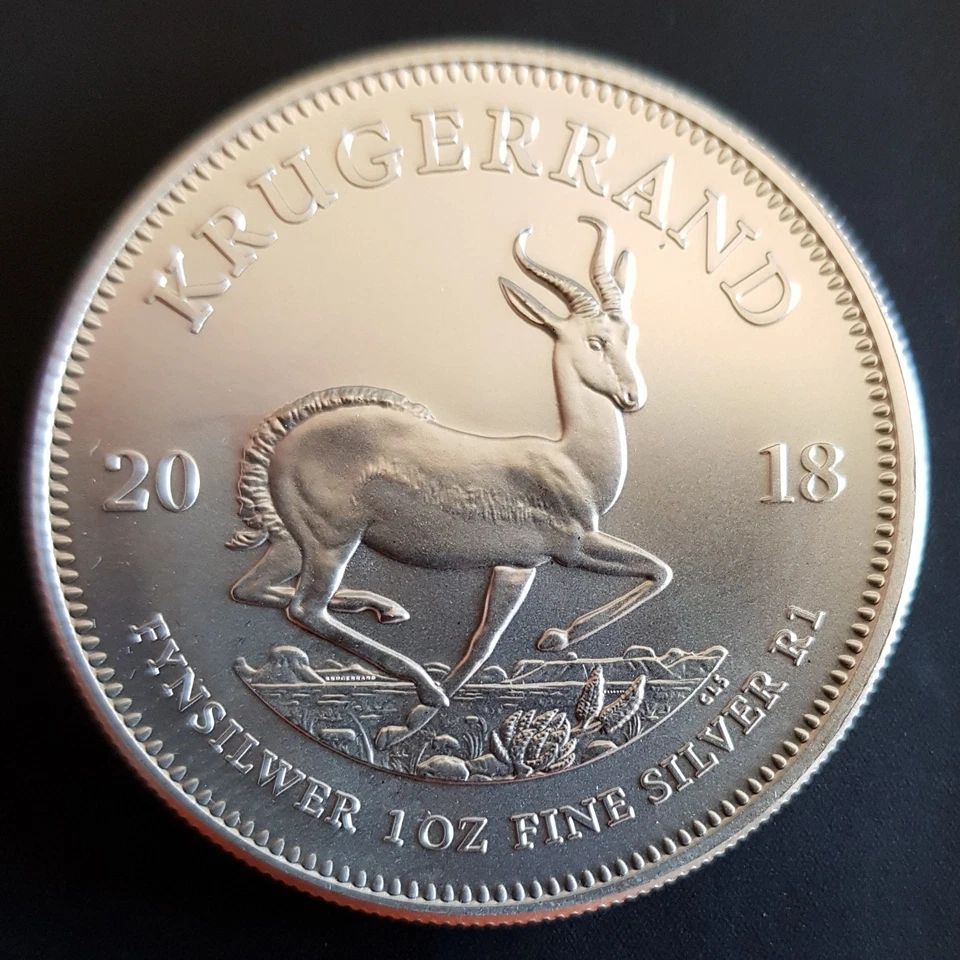 South Africa 2018 1 ounce Silver Krugerrand Brilliant Uncirculated Coin - Image 2 of 4