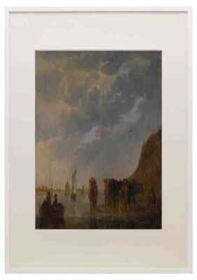 Aelbert Cuyp Ein Hirte mit fünf Kühen am Fluss A3 A4 gerahmter Druck Bild