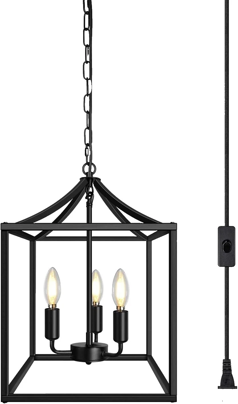 Candelabros industrial negro de vidrio y Lámparas de techo