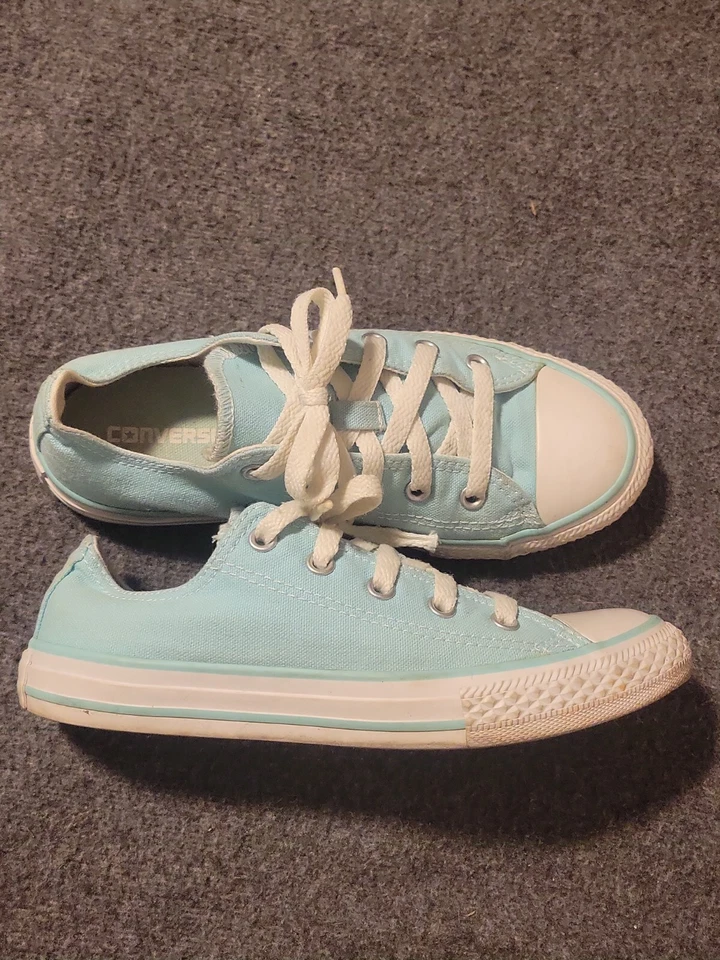 匡威 CONVERSE ALL STAR 低帮运动鞋/牛津鞋/鞋 儿童 尺寸 2 完好 绿色 — 第 3/4 张图片