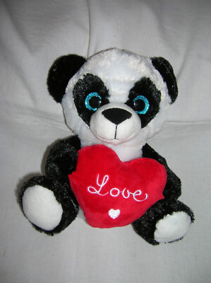 Kuscheltier Plüschbär Kuschelbär Plüschtier PandaBär Herz Love Glubschaugen