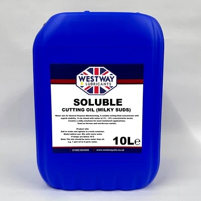 WESTWAY LUBRICANTS LTD 10L Soluble Cutting Oil / Fluid - 10 LTR Milky Suds Oil