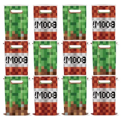 Minecraft Party Favors Loot Bags Pixel Game Birthday Gift Bags Candy Bag Set