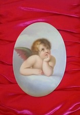 Austrian hand-painted Porcelain Plaque of Cherub after Raphael