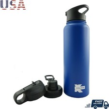 Insulated Stainless Steel Water Bottle W/ 3 Lids Straw Sports Coffee Lid 1350ML