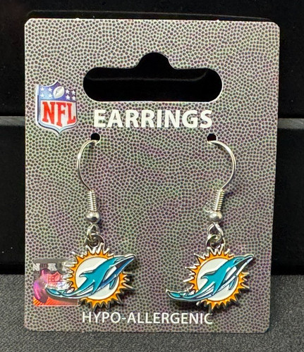 NFL Miami Dolphins Dangle Logo Earrings
