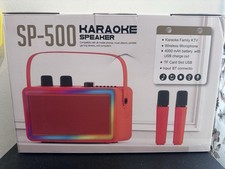 SP-500 Karaoke Machine/Speaker black - 2 Wireless Microphones - LED New in box