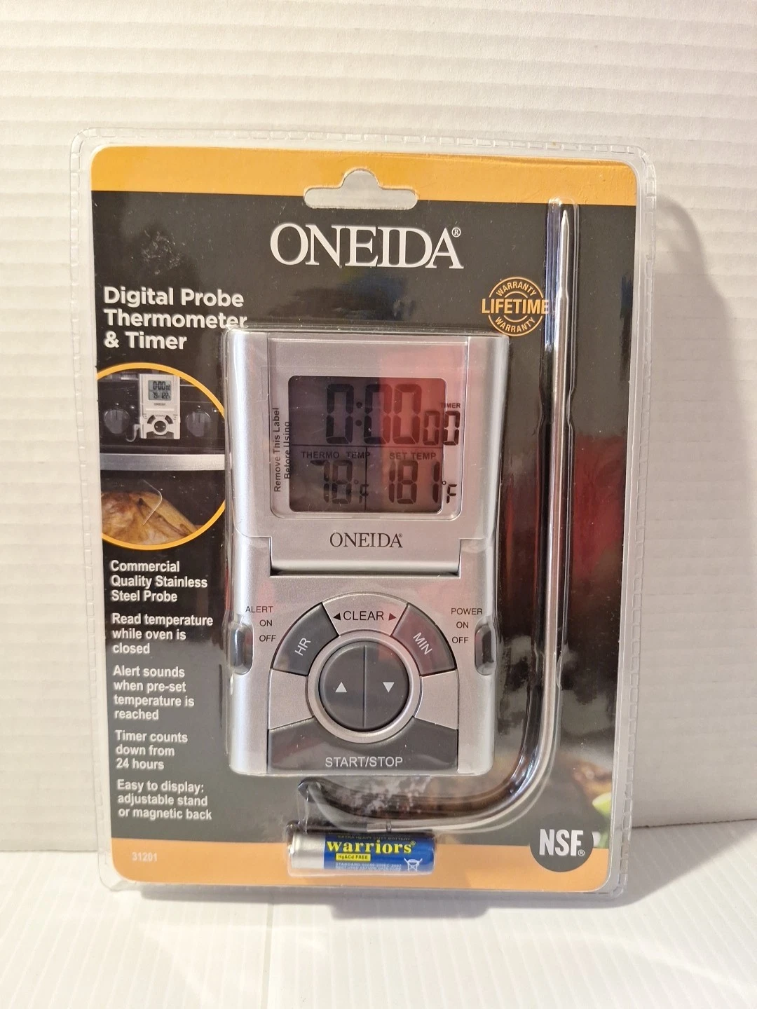 NEW Oneida Digital Probe Cooking Grilling Meat Thermometer & Timer-Grey 31201
Opens in a new window 