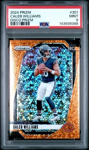2024 Panini Prizm - Rookies Caleb Williams #301 Orange Lazer Prizm (RC) PSA 9