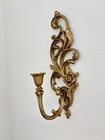 VTG Hollywood Regency Syroco Gold Scrolled Floral Candle Holder Sconces 4531 L&R — photo 4