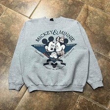 Vintage 90s Disney Mickey Minnie Cartoon Crewneck Sweatshirt Men s XL VTG